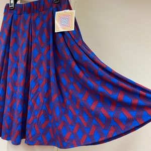 NWT LuLaRoe skirt Madison short blue and red Small